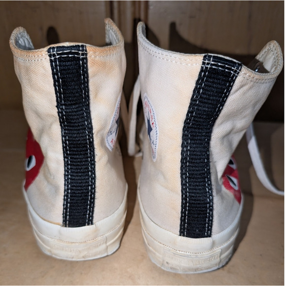 Men’s Converse x Comme Des Garcons Play High Top White Size 8 - Picture 4 of 7